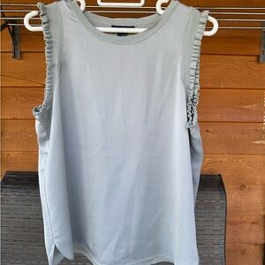 Club Monaco Light Gray Ruffle Flounce Tank